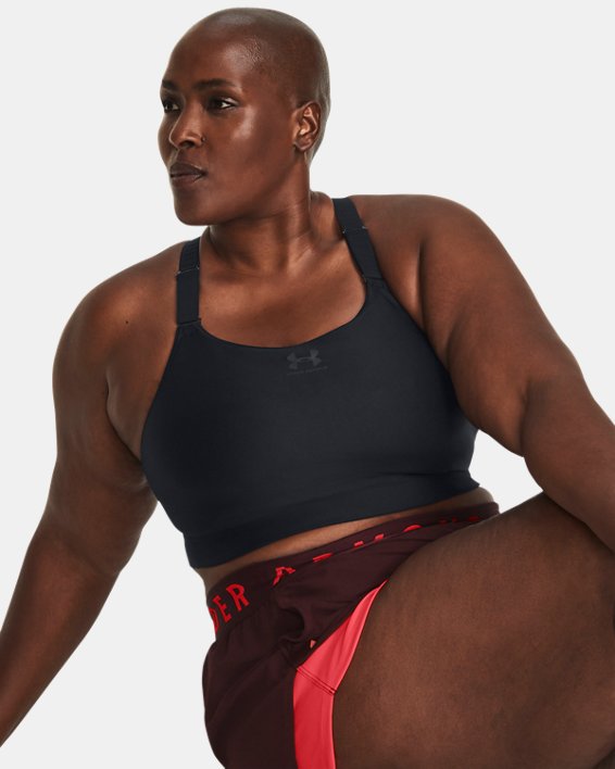 Women's HeatGear® Armour High Sports Bra, Black, pdpMainDesktop image number 2